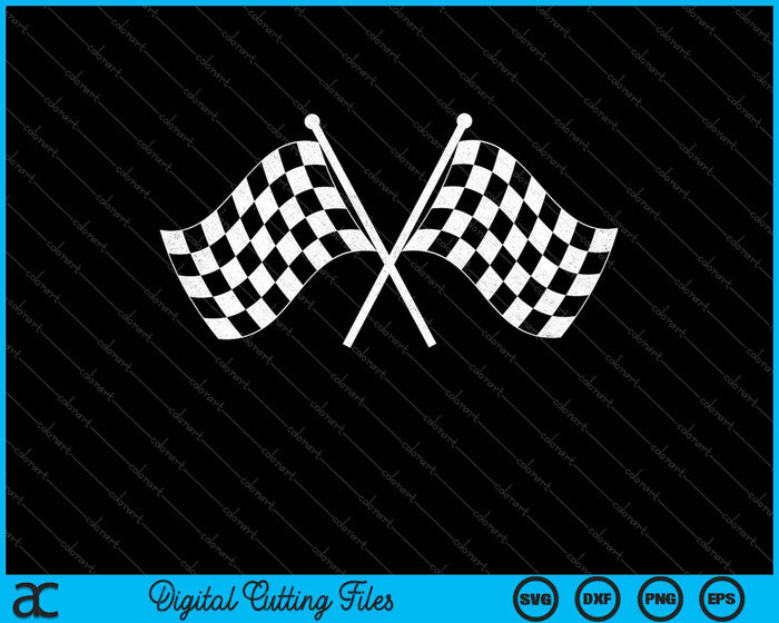 Car Racing Checkered Finish Line Flag Automobile Motor Race SVG PNG Cutting Printable Files