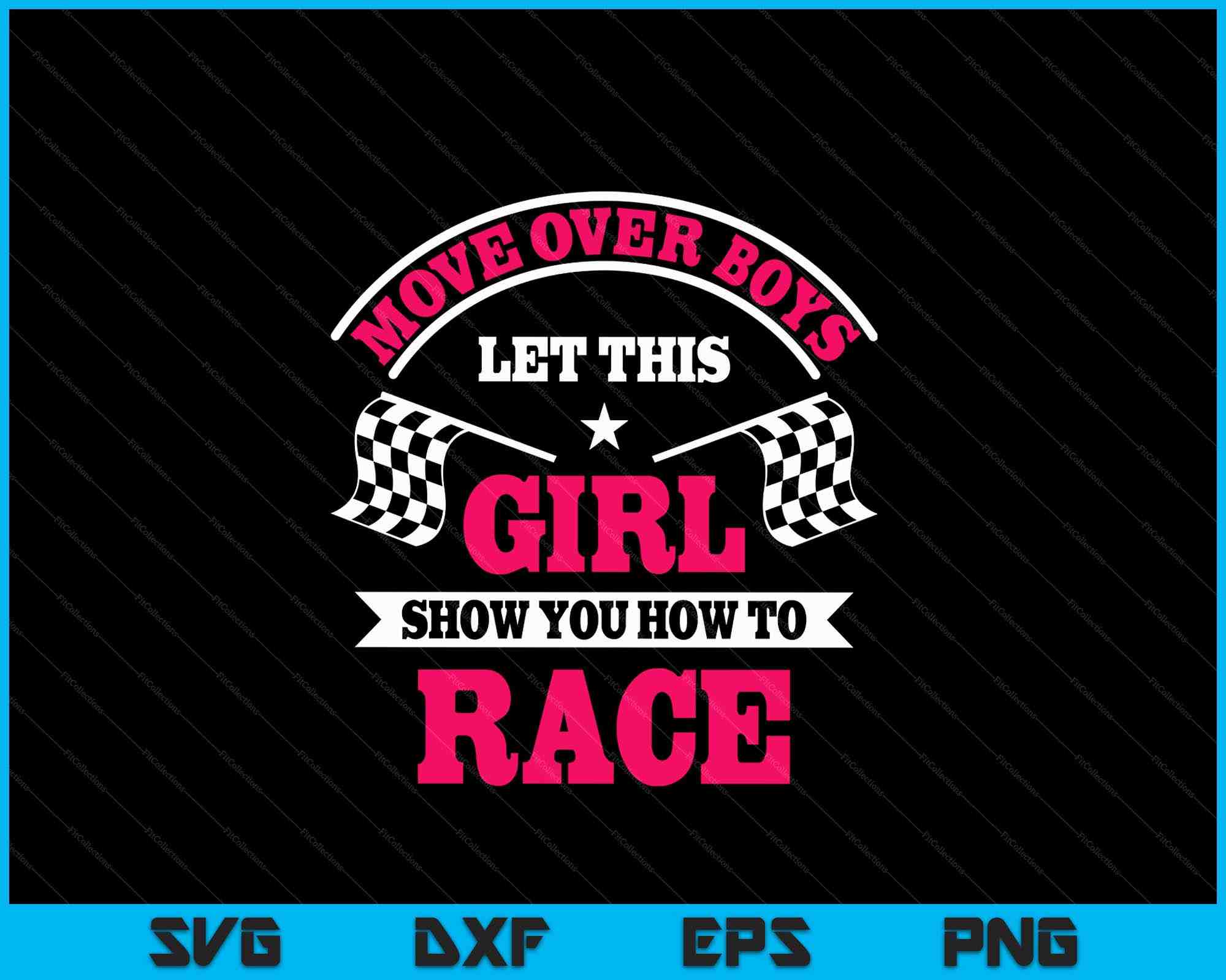 Car Racing Checkered Flag Automobile Female Motor Racer SVG PNG Files ...