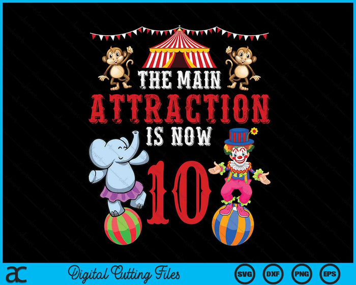 Carnival Birthday Kids 10th Circus Birthday Party SVG PNG Digital Printable Files