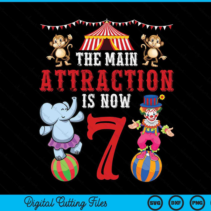 Carnival Birthday Kids 7th Circus Birthday Party SVG PNG Digital Printable Files