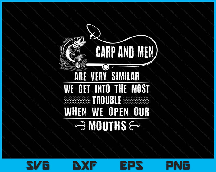 Carp Fishing Design For Men Funny Catfish And Carp SVG PNG Digital Printable Files