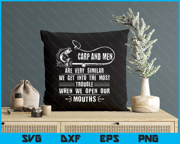 Carp Fishing Design For Men Funny Catfish And Carp SVG PNG Digital Printable Files