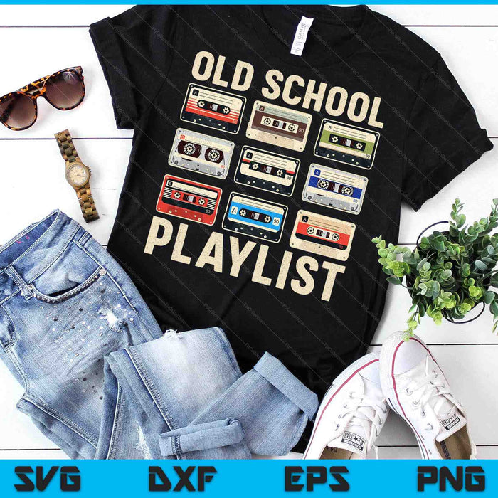 Cassette Tape Retro 80s Old School Playlist Music SVG PNG Digital Printable Files