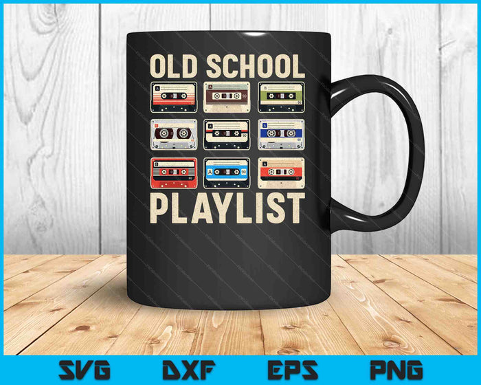Cassette Tape Retro 80s Old School Playlist Music SVG PNG Digital Printable Files