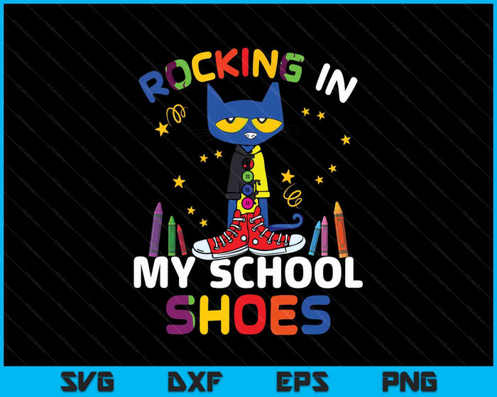 Cat-Rocking In My-School-Shoes-Back To-School-Cat-Lover SVG PNG Digital Printable Files