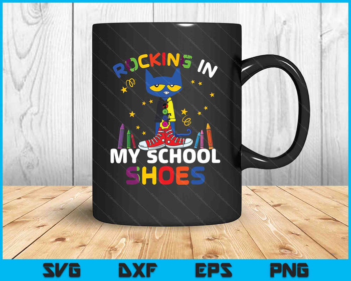 Cat-Rocking In My-School-Shoes-Back To-School-Cat-Lover SVG PNG Digital Printable Files
