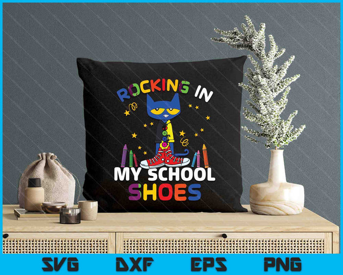 Cat-Rocking In My-School-Shoes-Back To-School-Cat-Lover SVG PNG Digital Printable Files