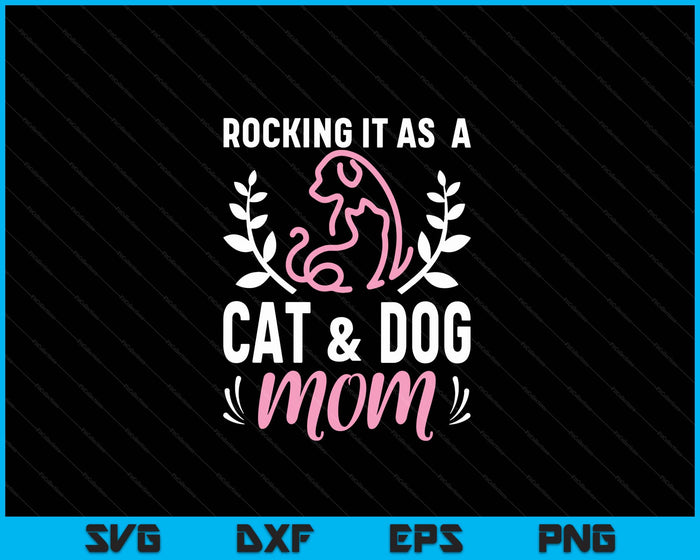 Cat And Dog Mom Fur Mama Mother's Day SVG PNG Digital Printable Files