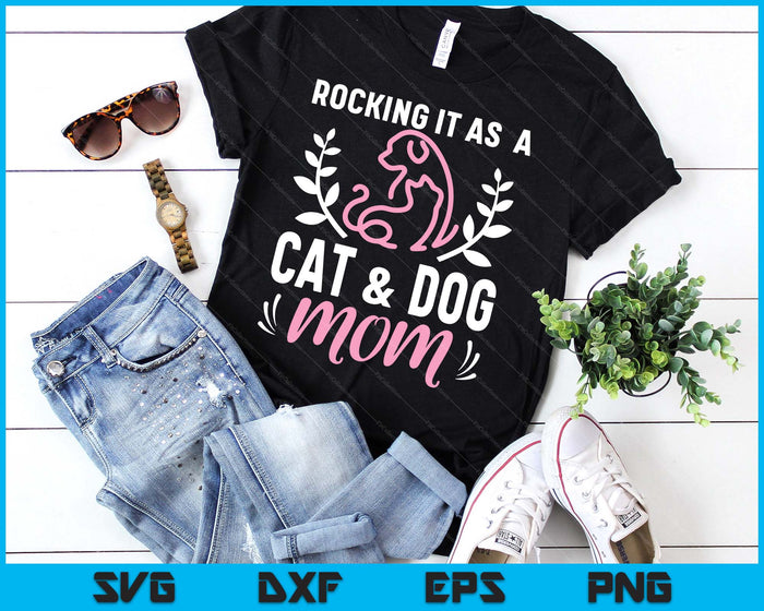 Cat And Dog Mom Fur Mama Mother's Day SVG PNG Digital Printable Files