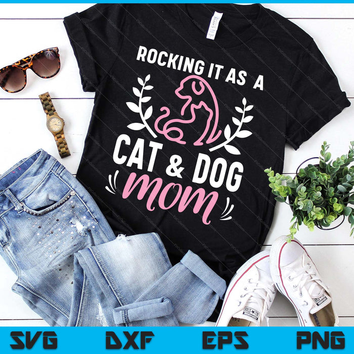 Cat And Dog Mom Fur Mama Mother's Day SVG PNG Digital Printable Files