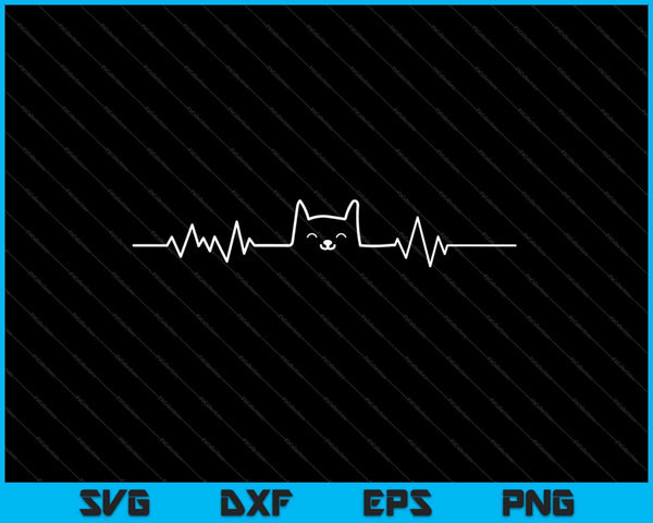Kat Heartbeat SVG PNG snijden afdrukbare bestanden