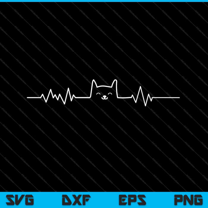 Cat Heartbeat SVG PNG cortando archivos imprimibles