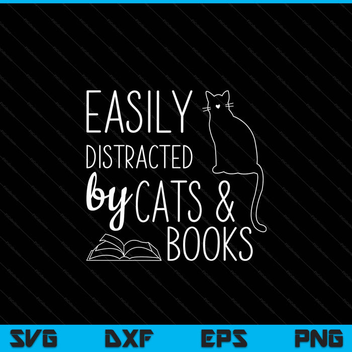 Cat lover cats and books book reading lover SVG PNG cut file for Cricut