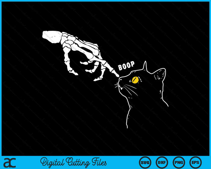Cat Lover Skeleton Hand Boop Funny Halloween SVG PNG Digital Cutting Files