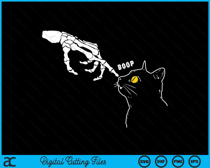 Cat Lover Skeleton Hand Boop Grappige Halloween SVG PNG Digitale Snijbestanden