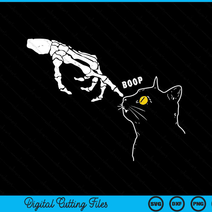 Cat Lover Skeleton Hand Boop Grappige Halloween SVG PNG Digitale Snijbestanden