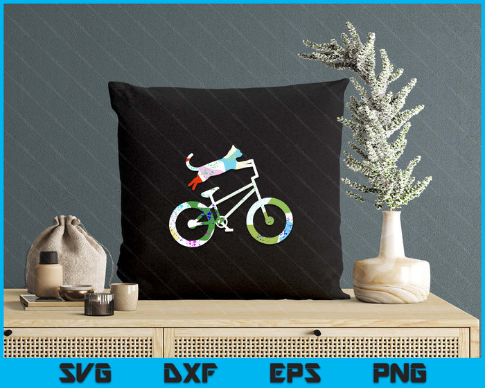 Cat On BMX Bike Kitten Lover Bike Cycling Bicycle SVG PNG Digital Printable Files