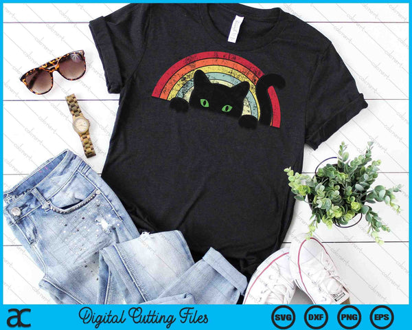 Kat Vintage schattige kattenliefhebber SVG PNG digitale snijbestanden - on a t-shirt