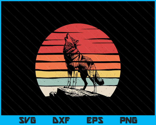 Catch some rays vintage retro coyote SVG cut file