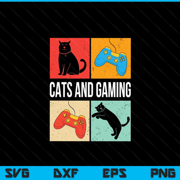 Cats And Gaming For The Cat Lover Gamer Video Game Player SVG PNG Digital Printable Files