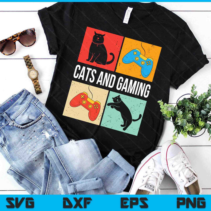 Cats And Gaming For The Cat Lover Gamer Video Game Player SVG PNG Digital Printable Files