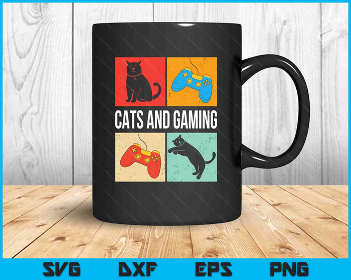 Cats And Gaming For The Cat Lover Gamer Video Game Player SVG PNG Digital Printable Files