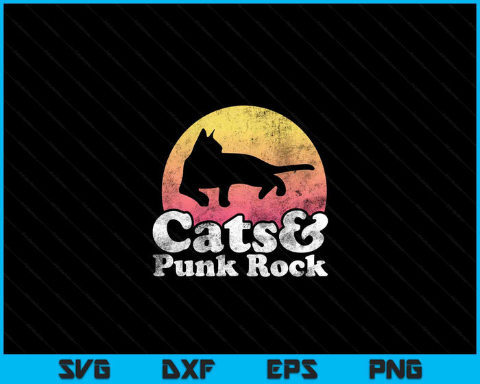 Cats And Punk Rock Men's Or Women's Cat SVG PNG Digital Printable Files