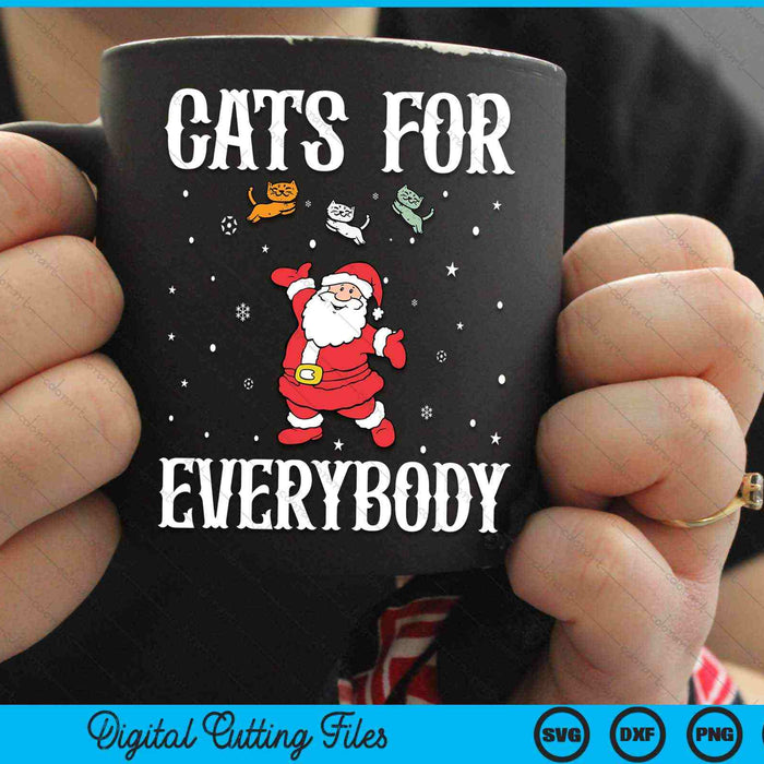 Katten voor iedereen Kerstkat Grappige Kerstman SVG PNG Digitale Snijbestanden