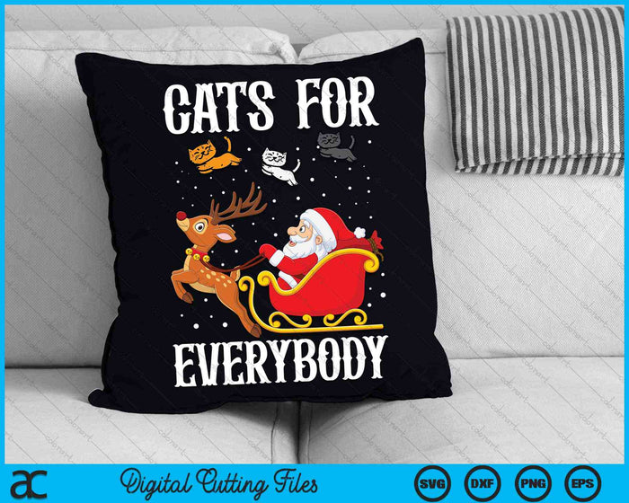 Katten voor iedereen Kerstkat Grappige Kerstman SVG PNG Digitale Snijbestanden