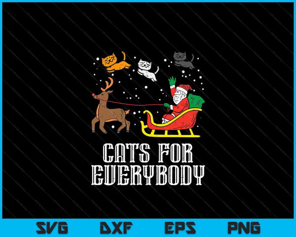 Katten voor iedereen Kerst kat grappige Kerstmis vrouwen Santa SVG PNG digitale snijbestanden