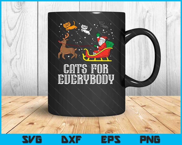 Katten voor iedereen Kerst kat grappige Kerstmis vrouwen Santa SVG PNG digitale snijbestanden