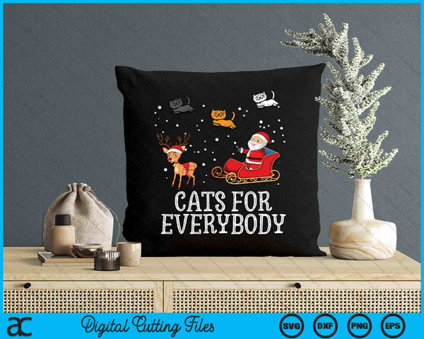 Cats For Everybody Christmas Cat Funny Xmas Santa SVG PNG Digital Printable Files