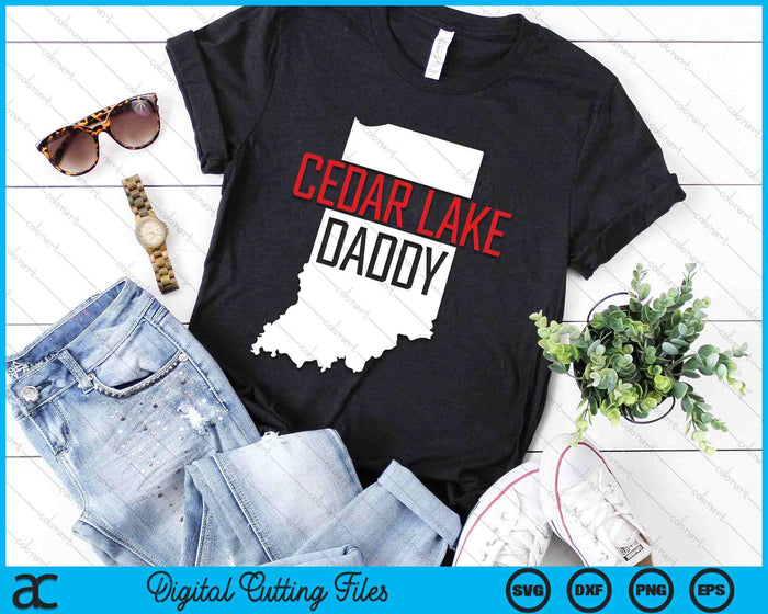 Cedar Lake Daddy Indiana State Map SVG PNG Digital Printable Files