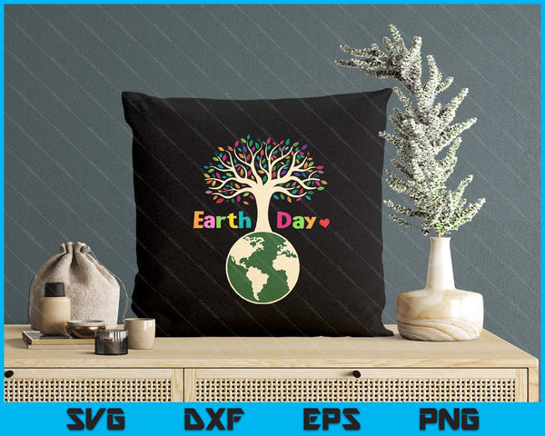 Celebrate Earth Day Colorful Tree Earth Day SVG PNG Digital Printable Files