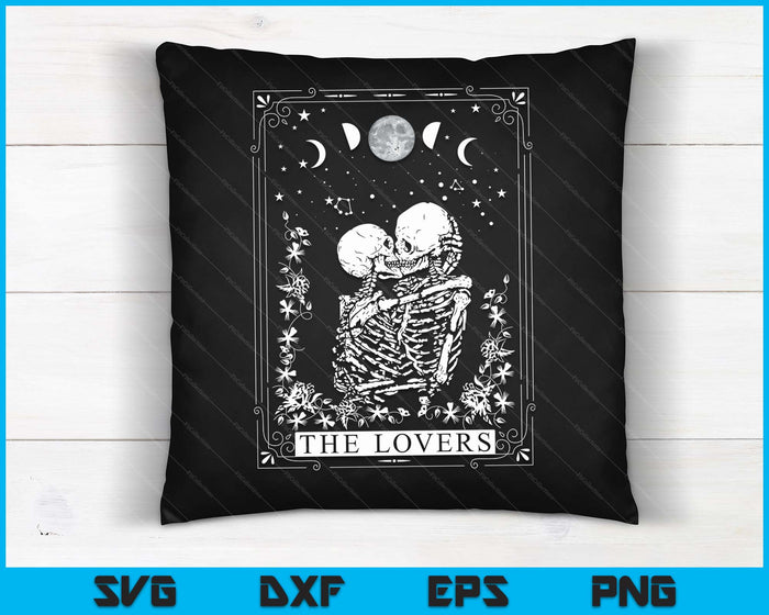 Celestial Skeleton The Lovers Tarot Card Moon Reading Holder SVG PNG Digital Cutting Files
