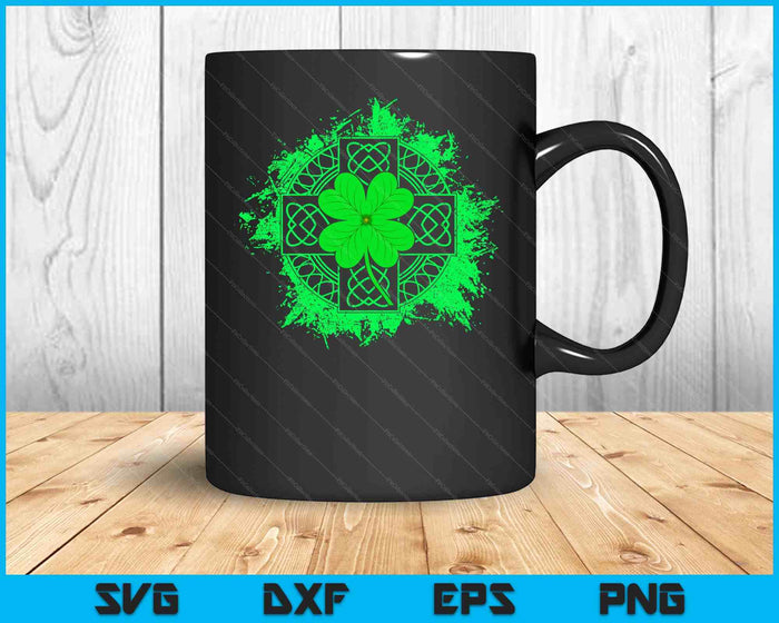 Celtic Knot Irish Shamrock Three Leaf Clover St Patricks Day SVG PNG Digital Printable Files