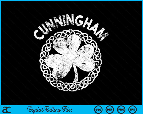 Tema celta Cunningham Nombre de familia irlandesa SVG PNG Archivos de corte digital