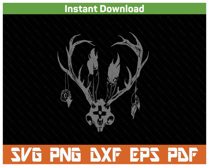 Ceremonial Jackalope Skull SVG PNG  Western Decor Digital Files