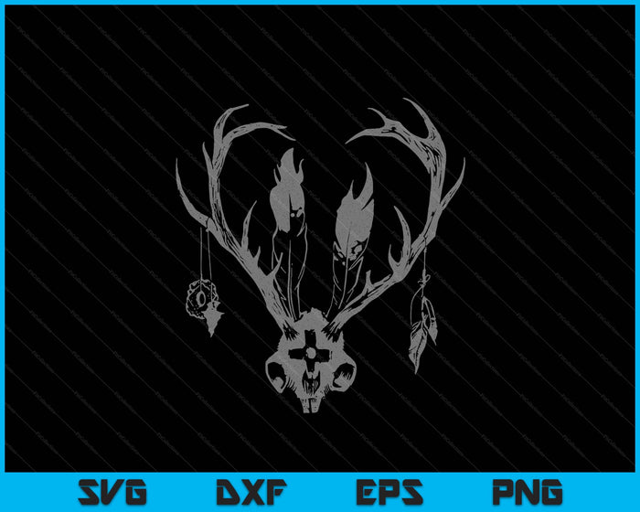 Ceremonial Jackalope Skull  Western Style SVG PNG Digital Printable Files