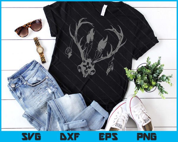 Ceremonial Jackalope Skull  Western Style SVG PNG Digital Printable Files