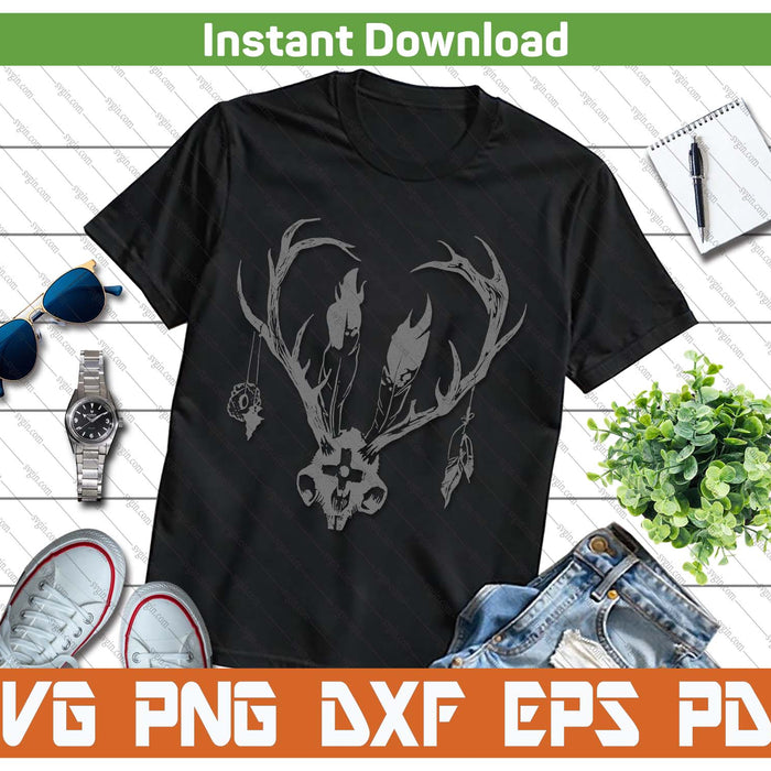 Ceremonial Jackalope Skull SVG PNG  Western Decor Digital Files