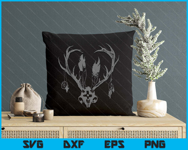 Ceremonial Jackalope Skull  Western Style SVG PNG Digital Printable Files