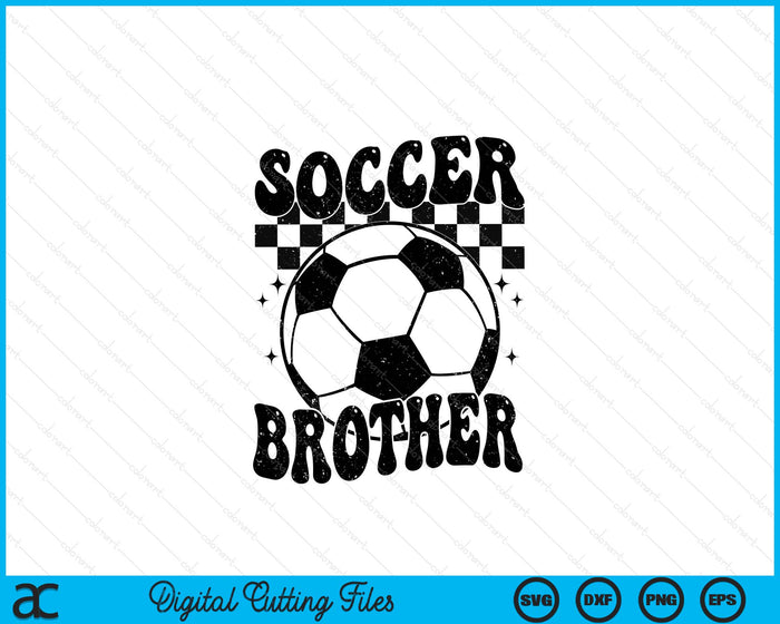 Checkered Soccer Brother Retro Soccer Season SVG PNG Digital Cutting File