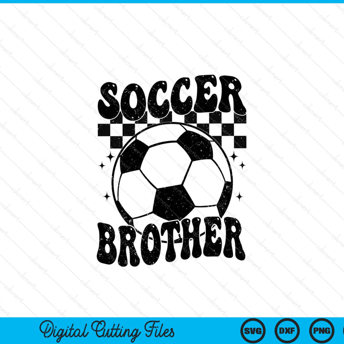 Checkered Soccer Brother Retro Soccer Season SVG PNG Digital Cutting File