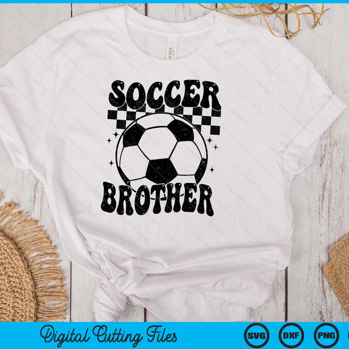 Checkered Soccer Brother Retro Soccer Season SVG PNG Digital Cutting File