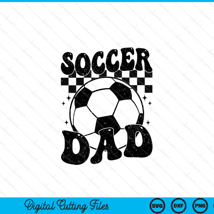 Checkered soccer dad retro soccer season SVG cut file