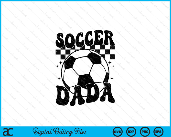 Checkered Soccer Dada Retro Soccer Season SVG PNG Digital Cutting File