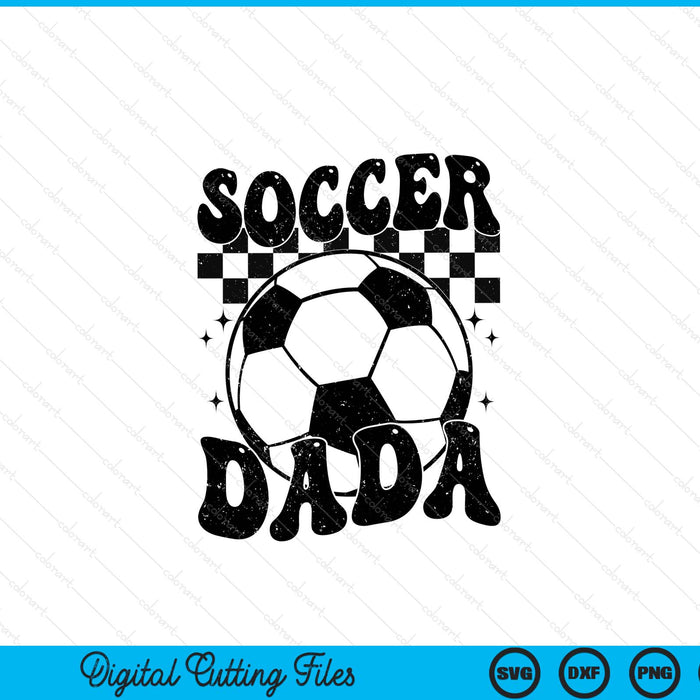 Checkered Soccer Dada Retro Soccer Season SVG PNG Digital Cutting File