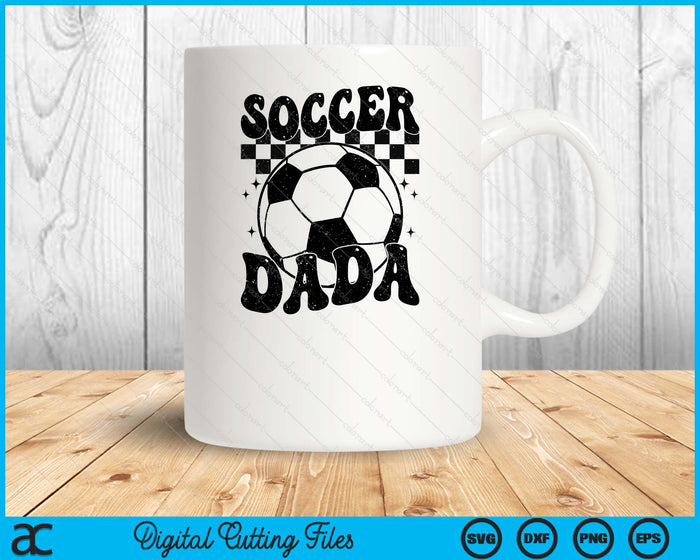 Checkered Soccer Dada Retro Soccer Season SVG PNG Digital Cutting File