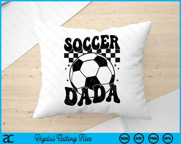 Checkered Soccer Dada Retro Soccer Season SVG PNG Digital Cutting File